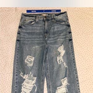 Distressed Blue Jeans